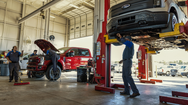 Ford F-150 at the dealership service department