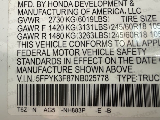 2022 Honda Ridgeline Black Edition